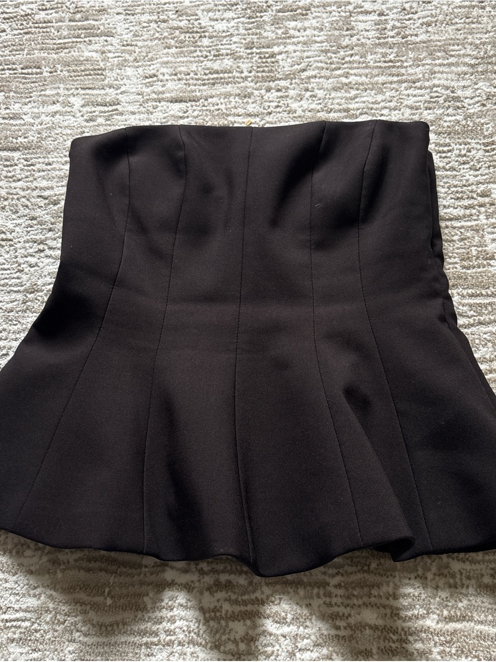 Zara Black Strapless Peplum Top